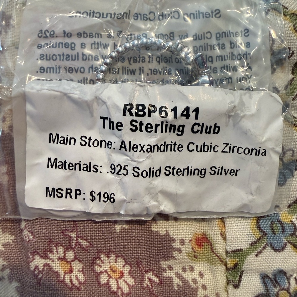 The Sterling Club Silver Ring with Alexandrite Cubic Zirconia - Silver